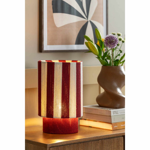Leitmotiv tafellamp Vienna Stripes - rood - Ø22cm