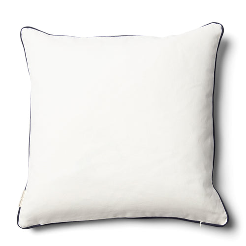 Rivièra Maison RM Monogram PillowCover white 50x50 - Katoen - Blauw / White - vtwonen shop