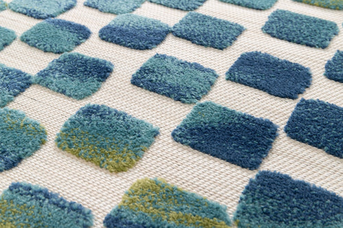 AFK Living vloerkleed Opal - voor binnen en buiten - blauw - 120 x 170 cm