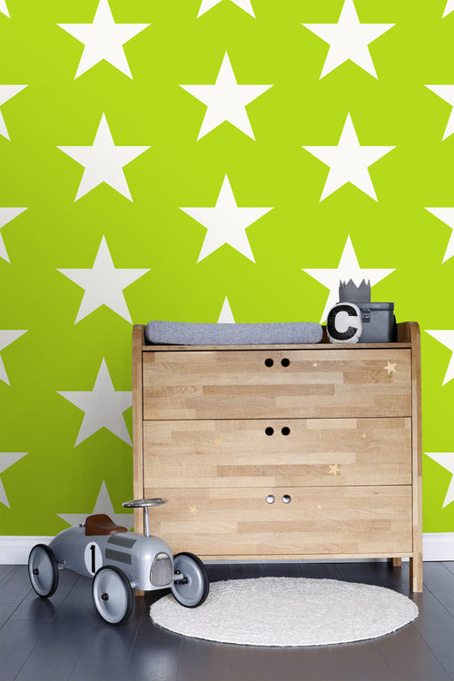 ESTAhome behang sterren limegroen - 53 cm x 10.05 m - 138708