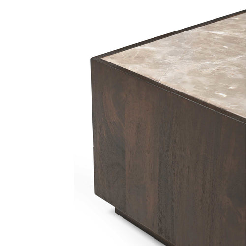 Starfurn Salontafel Moos - Vierkant Hout/Marmer - 80x80x40cm