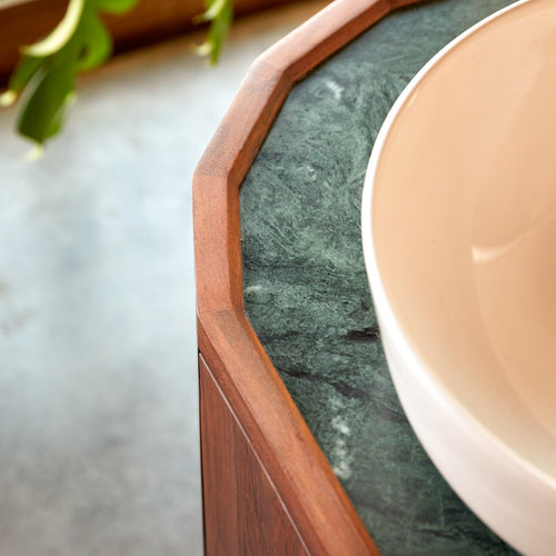 Tikamoon Wastafelkast van massief palissander en marmer 120 cm - Bruin - vtwonen shop