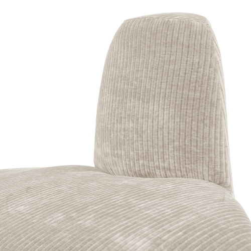 WOOOD eetbank hoek rond rugleuning Mojo Base - Rib - Ecru - 83x76x76
