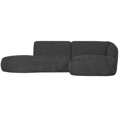 WOOOD chaise longue rechts Polly - Polyester - Grijs - 71x258x105/150
