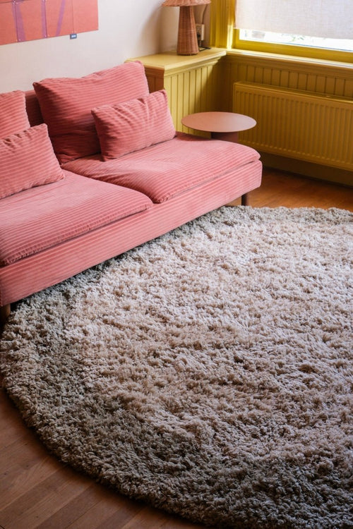Interieur05 vloerkleed Pilo - hoogpolig - groen/beige - Ø240 cm