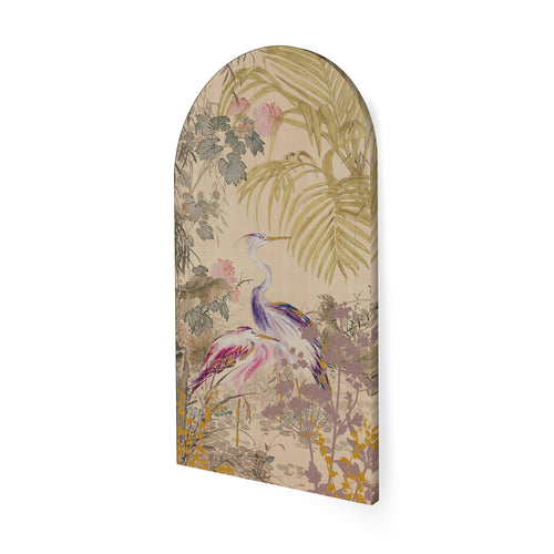 Art for the Home Canvas - Reigers tussen Bloemen Japanse stijl - 100x54