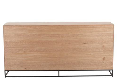 J-Line dressoir 4 Deuren Zigzag - hout/metaal - naturel/zwart - vtwonen shop