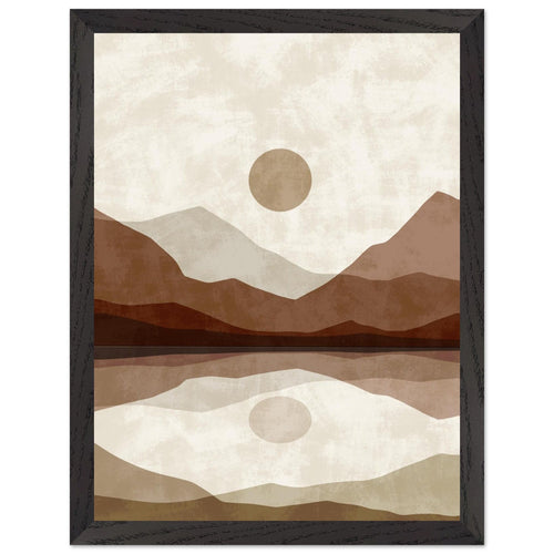 Artfulprints Poster met Lijst Boho – Mirror mountain   - 30x40 cm - Meerkleurig