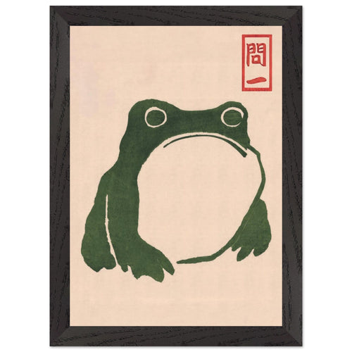 Artfulprints Poster met Lijst Matsumoto Hoji - Frog II   - A4 21x29.7 cm - Donkergroen