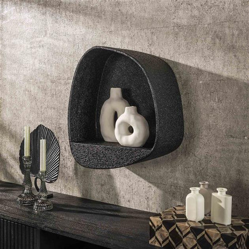 Giga Meubel Wandschap Metallic Breed - Grijs Metaal - 43x21x48cm
