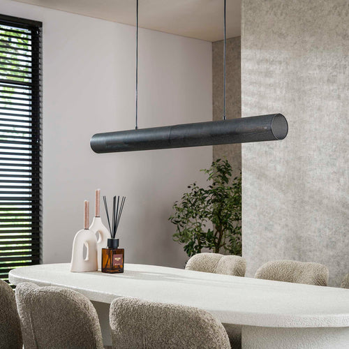 Giga Meubel Hanglamp Tube Mesh - Zwart Metaal - 120x10x150cm