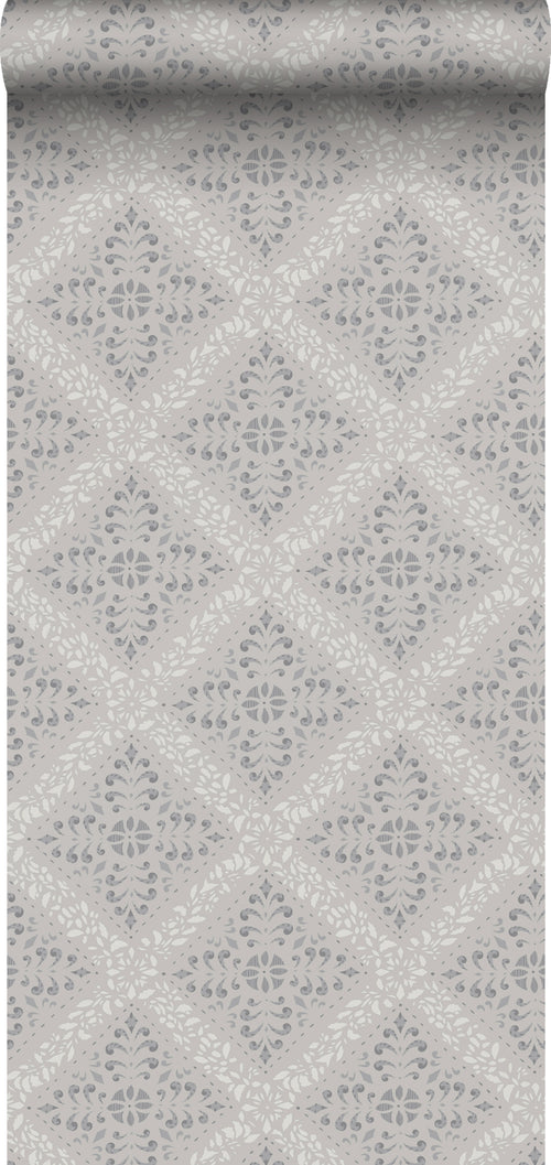 Borastapeter behang tegelmotief grijs - 53 cm x 10.05 m - 660053 - vtwonen shop