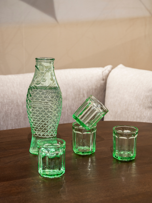 Serax Set karaf met 2 glazen M groen Fish & Fish - vtwonen shop