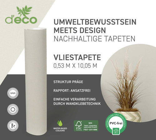 A.S. Création behang stof look beige - 53 cm x 10.05 m - AS-386665
