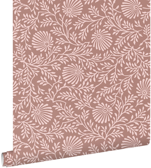 ESTAhome behang vintage bloemen mauve paars - 50 x 900 cm - 131516 - vtwonen shop