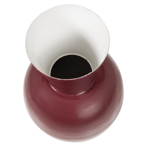 WOOOD vaas 20 cm Auri - Metaal - Hoogglans Wijnrood - 27x20x20