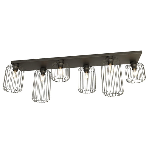 Emibig plafondlamp Barn - 6 lichts - 115  x 35   cm - zwart - vtwonen shop
