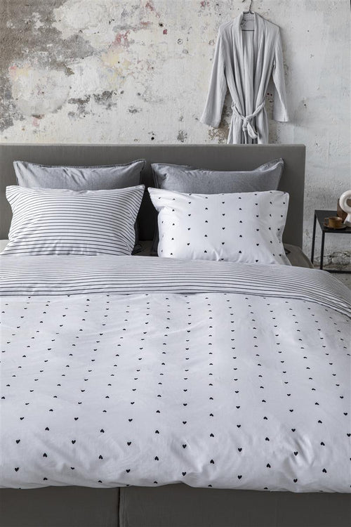 vtwonen dekbedovertrek Striped Love - 240x200/220 cm - wit