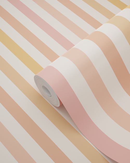 ESTAhome behang strepen oranje en roze - 50 x 900 cm - 131604 - vtwonen shop