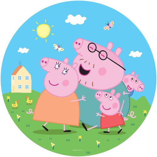 Sanders & Sanders zelfklevende behangcirkel Peppa Pig groen, blauw en roze - Ø 70 cm - 601296