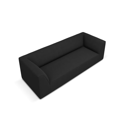 Cosmopolitan Design - Bank Siena 3-zits, structurele stof zwart - 92x232x69cm