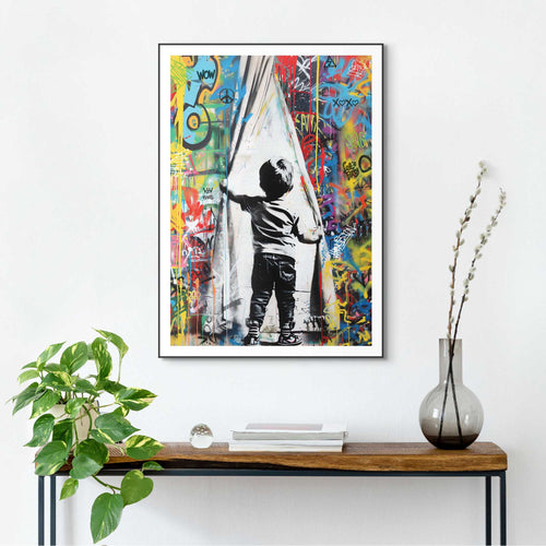 Reinders schilderij Grafitti Gordijn - 70x50cm