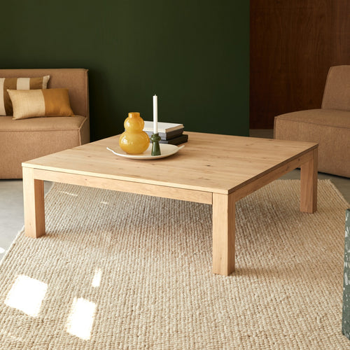 Tikamoon Salontafel van massief eiken met 1 lade - Naturel