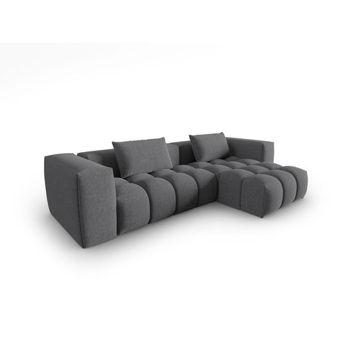 Cosmopolitan Design - Modulaire hoekbank rechts Verona 3-zits, structurele stof grijs - 145x260x70cm
