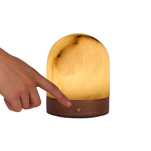Atmooz tafellamp Edmonto - bruin - Ø 10 x H 13,5 cm - geïntegreerde led