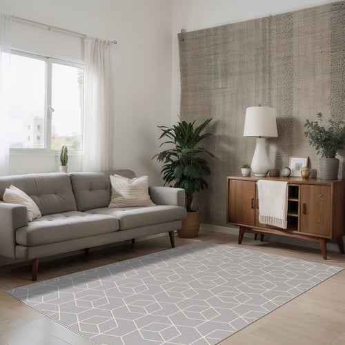 AFK Living vloerkleed Kube - voor binnen en buiten - grijs - 120 x 170 cm