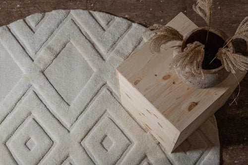 Rebellenclub Vloerkleed Fino - ø200cm - Beige - vtwonen shop