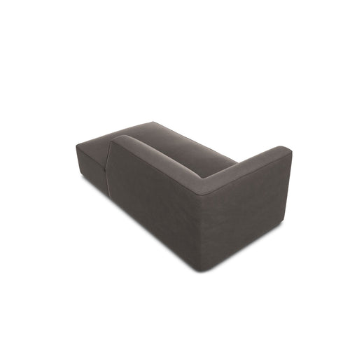 Cosmopolitan Design - Ligstoel rechts Siena flueel donkergrijs - 181x93x69cm