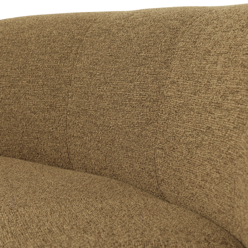WOOOD eetbank halfronde hoek rug Mojo Base - Bouclé - Geel/Bruin - 83x152x76