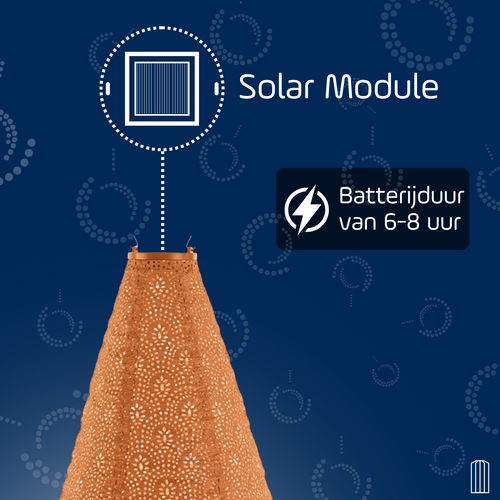 Lumiz solar lampion - fan drop - 28 cm - oranje