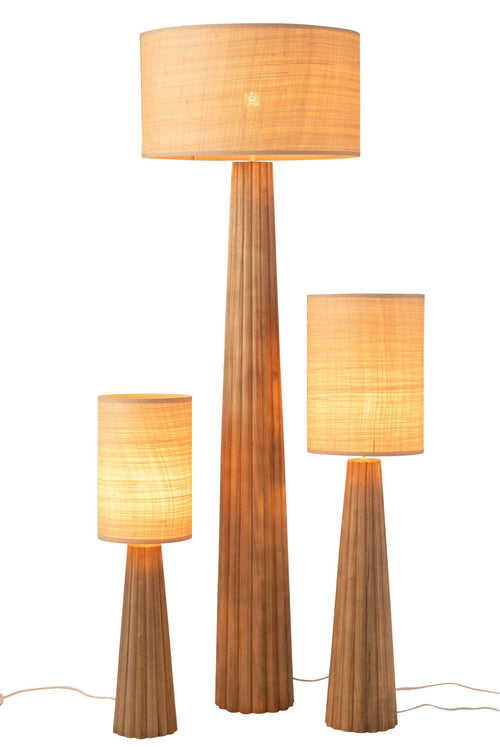 J-Line vloerlamp Paraplu Ailanthus - hout - naturel