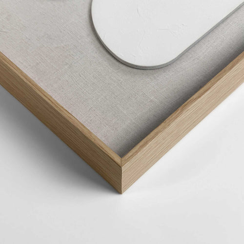 Reinders Organic Blocks Linen Wood schilderij 3d art -  beige - woonkamer - 70x50cm