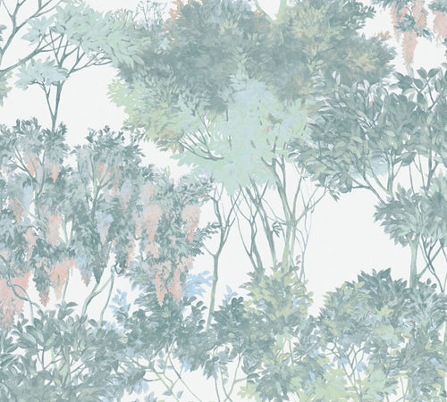 Livingwalls behang bloemmotief meerkleurig, groen, wit, oranje en blauw - 53 cm x 10.05 m - AS-391733 - vtwonen shop