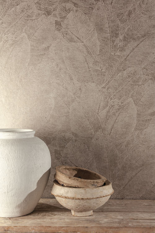 Masureel behang bladeren grijs - 53 cm x 10.05 m - 630582 - vtwonen shop