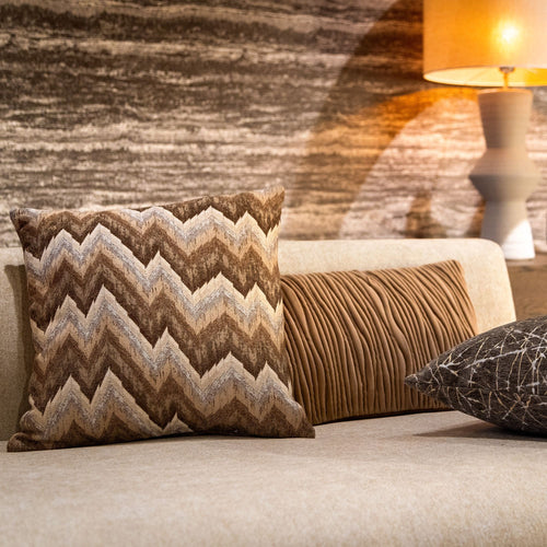 Hoii sierkussen Marcello - 45x45 cm - Geometrisch - Bruin - vtwonen shop