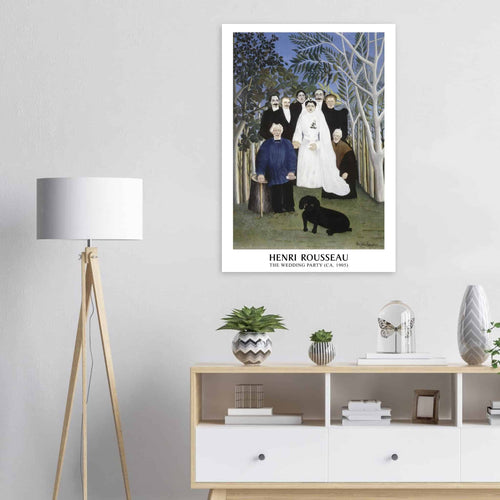 Artfulprints Poster met Lijst Henri Rousseau - The wedding party   - 30x40 cm - Meerkleurig