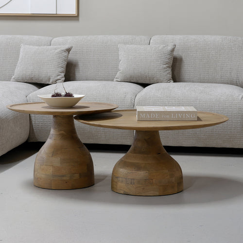 Giga Meubel Salontafel Joji - Rond - Mangohout - 80cm - vtwonen shop