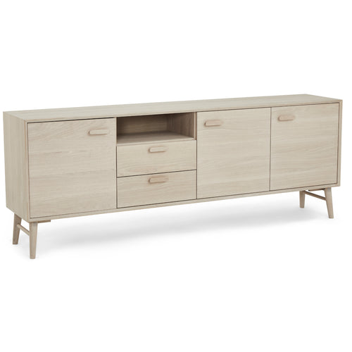 Furnhouse 4-deurs dressoir Porto - Witte olie - MDF, Eikenfineer - 42x212x79