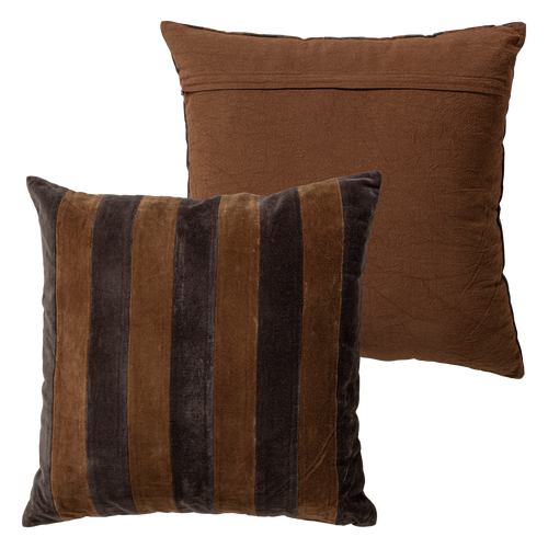 WOOOD kussens bruin/ecru Rela - Set Van 4 - 50x50x10