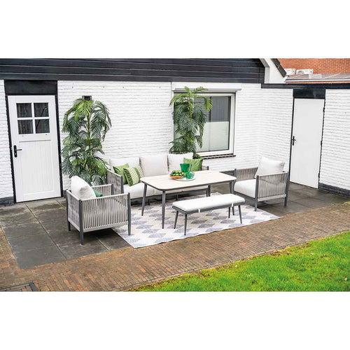 Garden Impressions lounge dining set Tavira grey sand - 4-delig