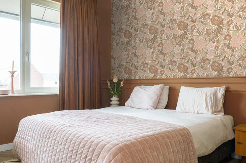 ESTAhome behang vintage bloemen zacht roze, bruin en taupe - 50 x 900 cm - 131191