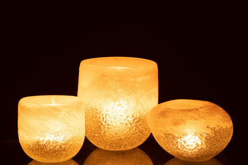 J-Line windlicht - glas - beige - large