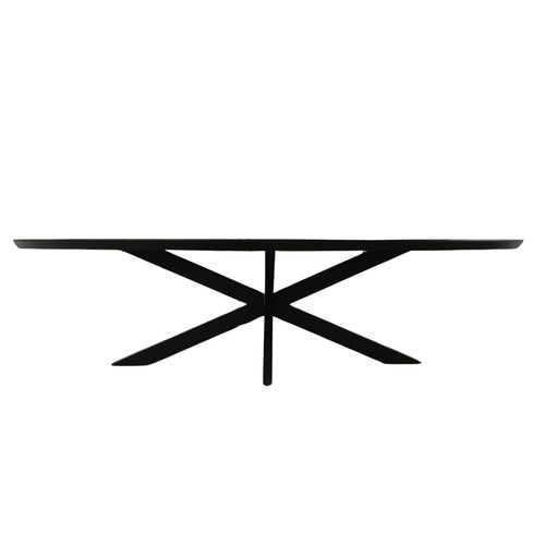 StarFurn Eettafel Brandy - Ovaal Zwart Mangohout - 240x110x76cm