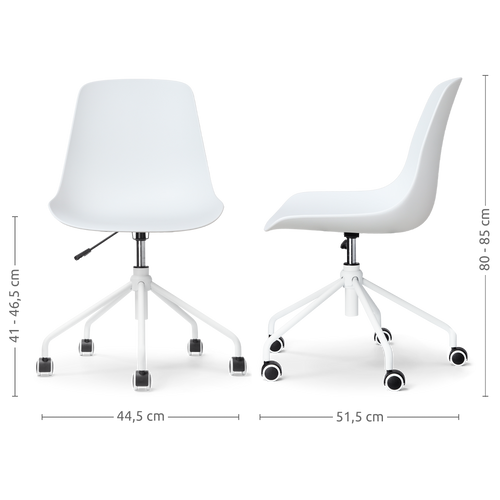 Nolon Nout-Pip Bureaustoelen Set van 2 - Wit - Wit Onderstel