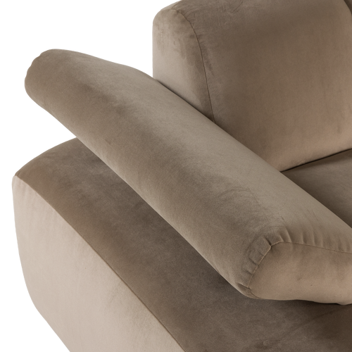 WOOOD chaise longue bank links Mojo - Velvet - Khaki - 74x124x162