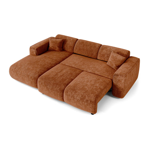 Sia Home - Hoekbanken YUMA - Fluweel met reliëf - Terracotta - 283cm - vtwonen shop